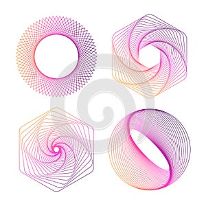 Abstract dynamic geometric shapes collection.