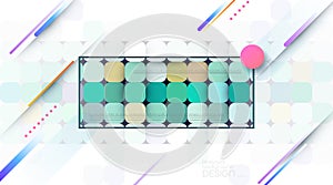 Abstract dynamic motion of geometric shape, pattern composition. Colorful gradient background. Vector modern graphic, minimal