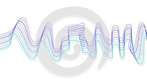 Abstract dynamic music wave. Technology background. Vector sound wave with lines