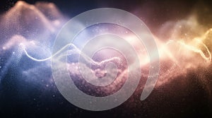 Abstract dynamic particle wave visualization shimmering light field flow energy motion background concept