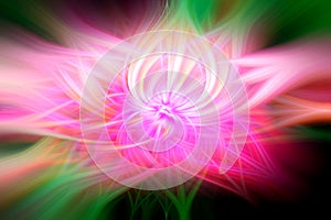 Abstract dynamic twirl effect with an advantage of yellow, green and pink. Abstract wallpaper or background