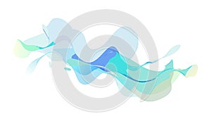 Abstract Dynamic Wave Blue Light Energy Flow, vector design Generative AI