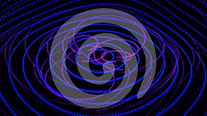 Abstract dynamic wave of particles. Network of bright points or dots. Big data. Digital background. 3d rendering