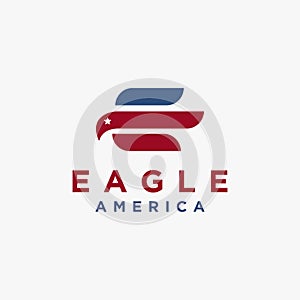Abstract E letter for eagle logo icon vector template