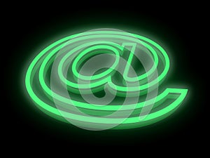 Abstract E-mail symbol in neon light