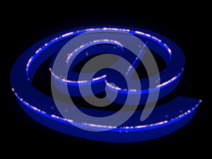 Abstract E-mail symbol in neon light