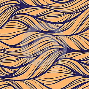 Abstract ea waves seamless pattern. Monochrome wavy striped background. Endless backdrop. Vector illustration
