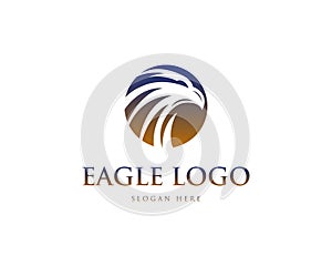 Abstract eagle or hawk head mascot logo design.