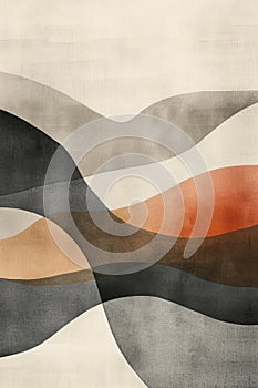 Abstract Earth-Toned Artistic Shapes on Neutral Background