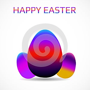 Abstract Easter egg of coorful gradient on white background. Happy Easter