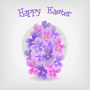 Abstract easter egg from violet flowers photo