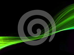 Abstract Eco fresh green smoke flame helix isilated over black background. Spring healthy illustration with copyspace
