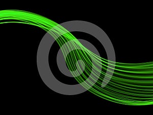 Abstract Eco fresh green smoke flame helix isilated over black background. Spring healthy illustration with copyspace