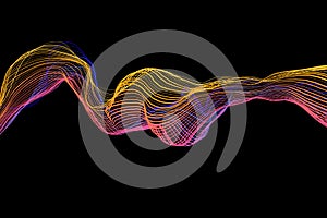 Abstract Eco fresh reinbow smoke flame helix isolated on black background. Spring healthy illustration overlay