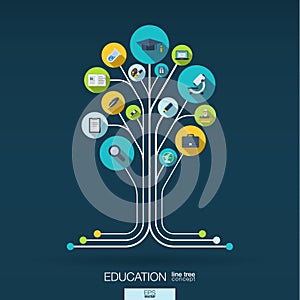 Abstract education background. Growth tree concept