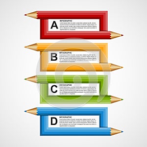 Abstract education pencil option Infographics design template.