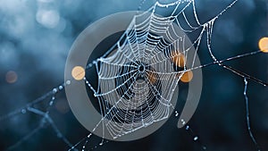 abstract eerie glowing blue closeup of a spid ai generated