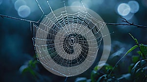 abstract eerie glowing blue closeup of a spid ai generated