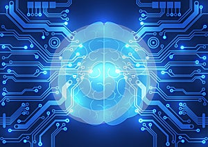 Abstract electric circuit digital brain,technology concept