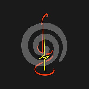 Abstract electric guitar symbol, icon