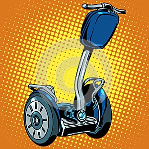 Abstract electric scooter with flashlight segway