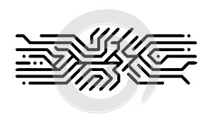 Abstract Electronic Circuit Lines, Modern Tech Network Pattern, vector design Generative AI