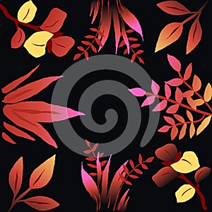 Abstract elegance pattern with floral frame background.