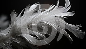 Abstract elegance Peacock feather, nature delicate decoration, flying in beauty generated by AI