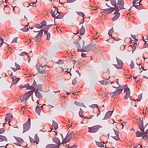 Abstract Elegance seamless floral pattern.Beautiful flower vector illustration texture.floral seamless pattern.Pink flowers and