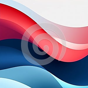 Abstract elegant background design with space for your text. Corporate concept red blue white illustration. Wavy shapes