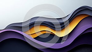 Abstract Elegant Background with Gold and Purple Waves