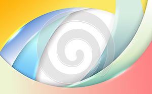 Abstract elegant colorful design of geometric circle template with glitters. Overlapping in copy space in middle background