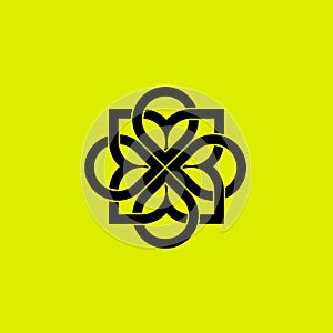 Abstract elegant flower logo icon vector design