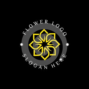 Abstract elegant flower logo icon vector design