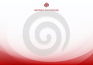 Abstract elegant red light curve template on white background with copy space