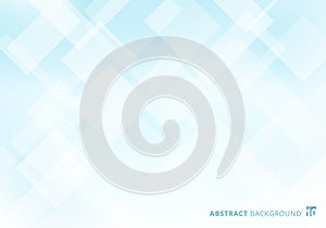 Abstract elegant squares shapes pattern overlay layer geometric white and blue gradient color background photo