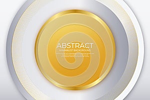Abstract elegant white and golden circle rounded vector background
