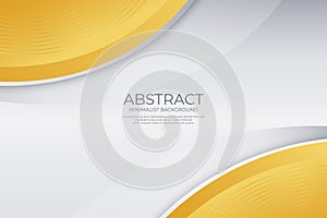 Abstract elegant white and golden wavy vector background