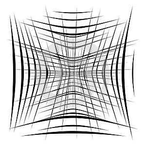 Abstract element with random overlapping lines. abstract distored lines