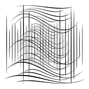 Abstract element with random overlapping lines. abstract distored lines