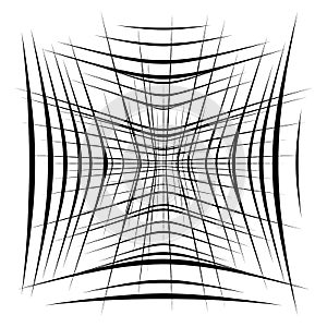 Abstract element with random overlapping lines. abstract distored lines