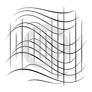 Abstract element with random overlapping lines. abstract distored lines