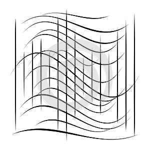 Abstract element with random overlapping lines. abstract distored lines