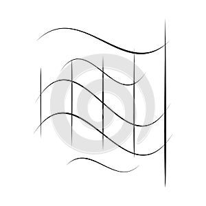 Abstract element with random overlapping lines. abstract distored lines