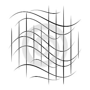 Abstract element with random overlapping lines. abstract distored lines