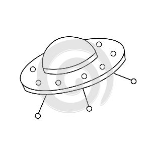 Abstract elemental vector illustration of flying saucer. Simple sign and symbols collection icon for websites, web design, mobile