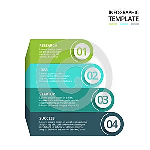 Abstract elements of graph, diagram with 4 steps, options, parts or processes. Vector business template for presentation