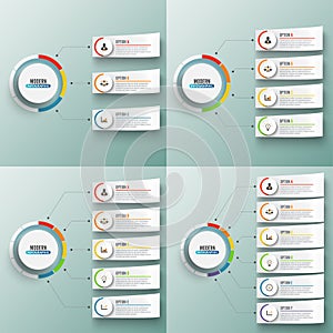 Abstract elements of graph Vector infographic template with label circles. Business concept with 3, 4, 5 and 6 options. For