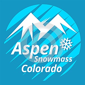 Abstract emblem with the Aspen - Snowmass, Colorado