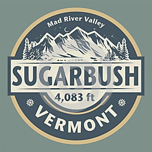 Abstract emblem with the Sugarbush, Vermont photo